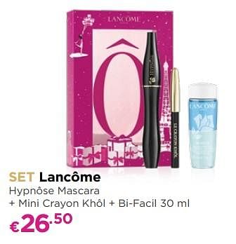 Promoties Set lancôme hypnôse mascara + mini crayon khôl + bi-facil - Lancome - Geldig van 04/12/2017 tot 31/12/2017 bij ICI PARIS XL