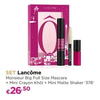 Promoties Set lancôme monsieur big full size mascara + mini crayon khôl + mini matte shaker - Lancome - Geldig van 04/12/2017 tot 31/12/2017 bij ICI PARIS XL
