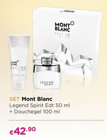 Promoties Set mont blanc legend spirit edt + douchegel - montblanc - Geldig van 04/12/2017 tot 31/12/2017 bij ICI PARIS XL