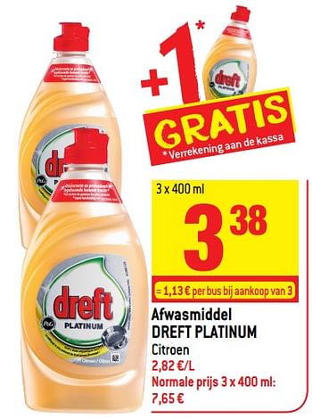 Promoties Afwasmiddel dreft platinum - Dreft - Geldig van 06/12/2017 tot 12/12/2017 bij Match