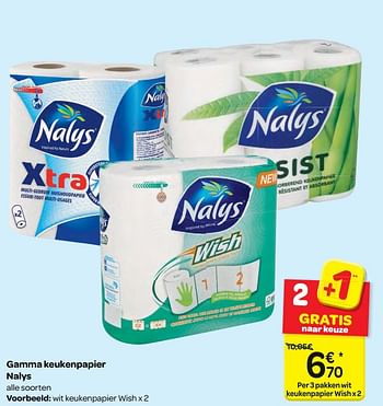 Promoties Gamma keukenpapier nalys - Nalys - Geldig van 06/12/2017 tot 11/12/2017 bij Carrefour