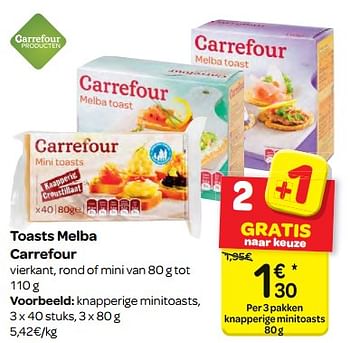 Promoties Toasts melba carrefour - Melba - Geldig van 06/12/2017 tot 11/12/2017 bij Carrefour