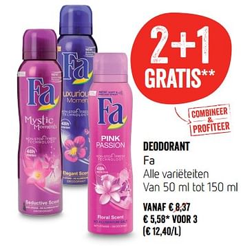 Promoties Deodorant fa - Fa - Geldig van 07/12/2017 tot 17/12/2017 bij Delhaize