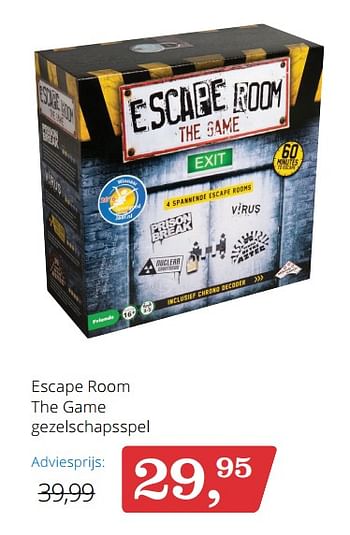 Promoties Escape room the game gezelschapsspel - Identity Games - Geldig van 06/12/2017 tot 24/12/2017 bij Bol.com
