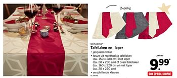 Promoties Tafellaken en -loper - Meradiso - Geldig van 11/12/2017 tot 17/12/2017 bij Lidl