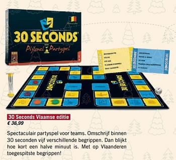 Promoties 30 seconds vlaamse editie - 999games - Geldig van 01/12/2017 tot 31/12/2017 bij Standaard Boekhandel