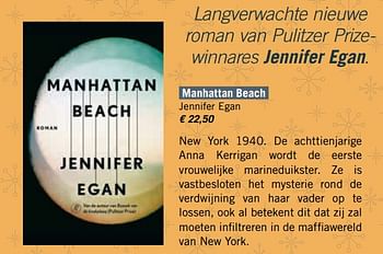 Promotions Manhattan beach jennifer egan - Produit Maison - Standaard Boekhandel - Valide de 01/12/2017 à 31/12/2017 chez Standaard Boekhandel