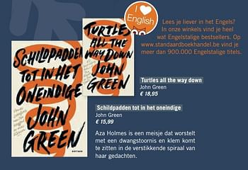 Promoties Turtles all the way down john green - Huismerk - Standaard Boekhandel - Geldig van 01/12/2017 tot 31/12/2017 bij Standaard Boekhandel