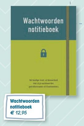 Wieg dorp mot Huismerk - Standaard Boekhandel Wachtwoorden notitieboek - Promotie bij  Standaard Boekhandel