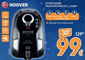 Promoties Hoover stofzuiger space explorer sl71_sl20011 - Hoover - Geldig van 04/12/2017 tot 31/12/2017 bij Krefel