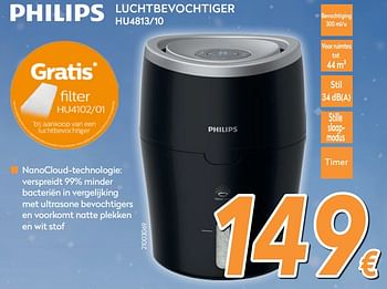 Promoties Philips luchtbevochtiger hu4813-10 - Philips - Geldig van 04/12/2017 tot 31/12/2017 bij Krefel