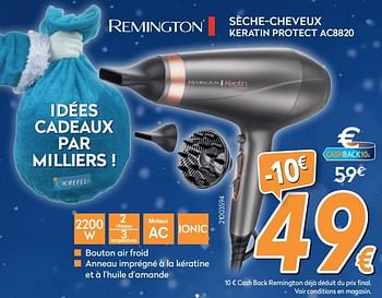 Promotions Remington sèche-cheveux keratin protect ac8820 - Remington - Valide de 04/12/2017 à 31/12/2017 chez Krefel