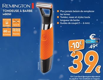 Promotions Remington tondeuse à barbe mb050 - Remington - Valide de 04/12/2017 à 31/12/2017 chez Krefel