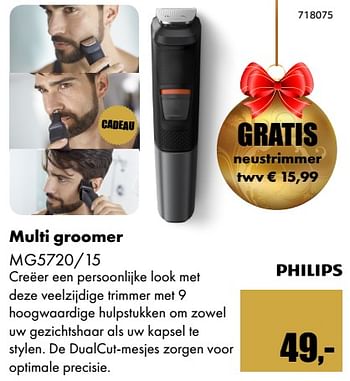 Promoties Philips multi groomer mg5720-15 - Philips - Geldig van 01/12/2017 tot 14/01/2018 bij Multi Bazar