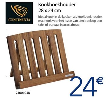 Promoties Kookboekhouder - CONTINENTA - Geldig van 04/12/2017 tot 31/12/2017 bij Krefel