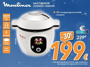 Promoties Moulinex multikoker cookeo+ ce851100 - Moulinex - Geldig van 04/12/2017 tot 31/12/2017 bij Krefel
