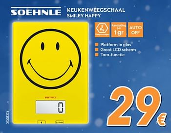 Promoties Soehnle keukenweegschaal smiley happy - Soehnle - Geldig van 04/12/2017 tot 31/12/2017 bij Krefel