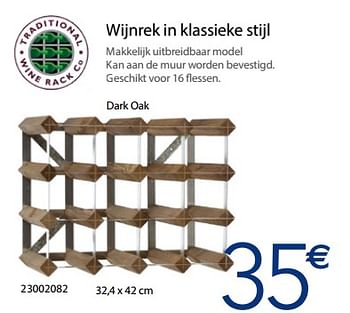 Promoties Wijnrek in klassieke stijl - Huismerk - Krefel - Geldig van 04/12/2017 tot 31/12/2017 bij Krefel