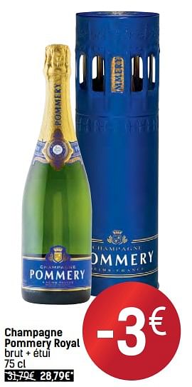 Promoties Champagne pommery royal brut + étui - Pommery - Geldig van 06/12/2017 tot 24/12/2017 bij Carrefour