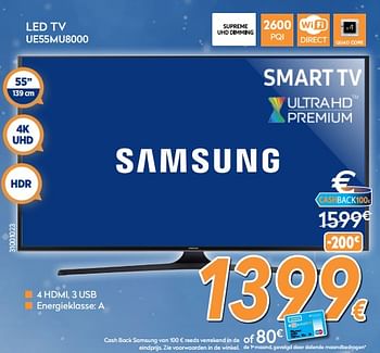 Promoties Samsung led tv ue55mu8000 - Samsung - Geldig van 04/12/2017 tot 31/12/2017 bij Krefel