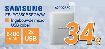 Promoties Samsung powerbank eb-pg850bsegww - Samsung - Geldig van 04/12/2017 tot 31/12/2017 bij Krefel