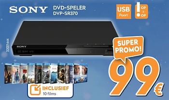 Promoties Sony dvd-speler dvp-sr370 - Sony - Geldig van 04/12/2017 tot 31/12/2017 bij Krefel