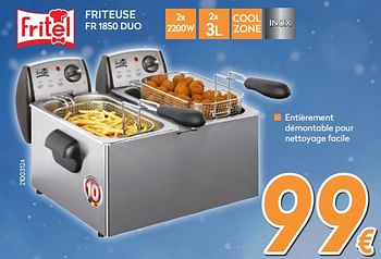 Promoties Fritel friteuse fr 1850 duo - Fritel - Geldig van 04/12/2017 tot 31/12/2017 bij Krefel