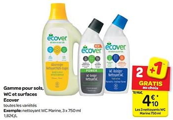 Promotions Gamme pour sols, wc et surfaces ecover - Ecover - Valide de 06/12/2017 à 11/12/2017 chez Carrefour