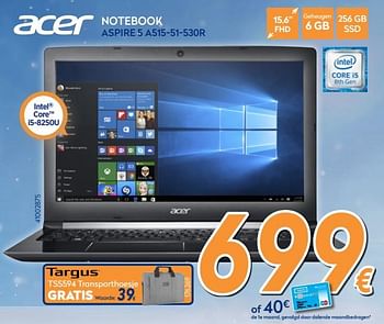 Promoties Acer notebook aspire 5 a515-51-530r - Acer - Geldig van 04/12/2017 tot 31/12/2017 bij Krefel
