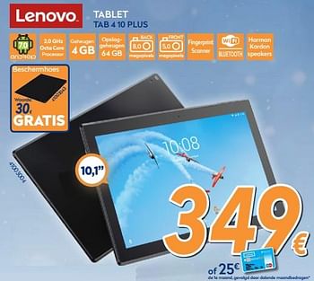 Promoties Lenovo tablet tab 4 10 plus - Lenovo - Geldig van 04/12/2017 tot 31/12/2017 bij Krefel