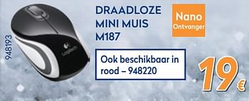 Promoties Logitech draadloze mini muis m187 - Logitech - Geldig van 04/12/2017 tot 31/12/2017 bij Krefel