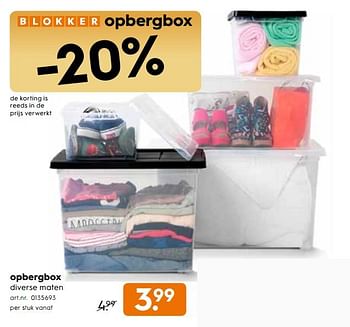 Promoties Opbergbox - Huismerk - Blokker - Geldig van 04/12/2017 tot 31/12/2017 bij Blokker
