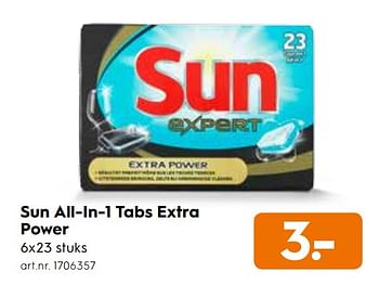 Promoties Sun all-in-1 tabs extra - Sun - Geldig van 04/12/2017 tot 31/12/2017 bij Blokker