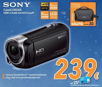 Promoties Sony camcorder hdr-cx405 handycam - Sony - Geldig van 04/12/2017 tot 31/12/2017 bij Krefel