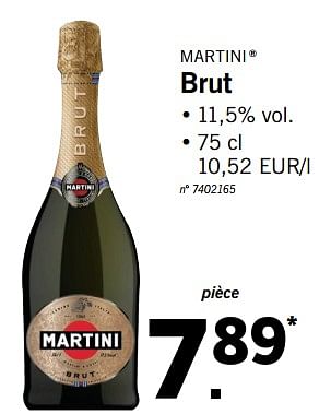 Promotions Martini brut - Martini - Valide de 11/12/2017 à 17/12/2017 chez Lidl