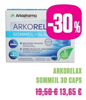 Promotions Arkorelax sommeil 30 caps - Arkopharma - Valide de 01/12/2017 à 28/02/2018 chez Medi-Market