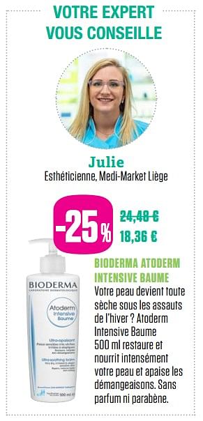 Promotions Bioderma atoderm intensive baume - BIODERMA - Valide de 01/12/2017 à 28/02/2018 chez Medi-Market