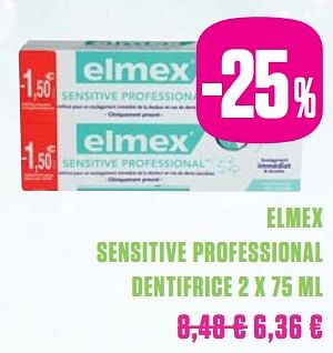 Promotions Elmex sensitive professional dentifrice - Elmex - Valide de 01/12/2017 à 28/02/2018 chez Medi-Market