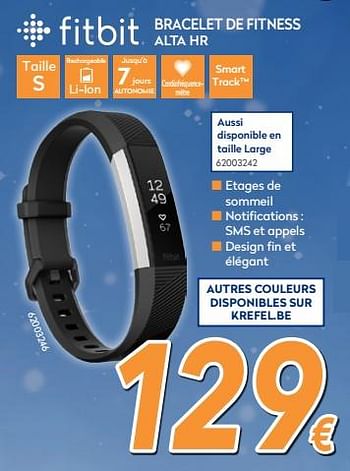 Promotions Fitbit bracelet de fitness alta hr - Fitbit - Valide de 04/12/2017 à 31/12/2017 chez Krefel