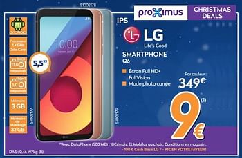 Promoties Lg smartphone q6 - LG - Geldig van 04/12/2017 tot 31/12/2017 bij Krefel