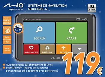 Promotions Mio système de navigation spirit 8500 lm - Mio - Valide de 04/12/2017 à 31/12/2017 chez Krefel