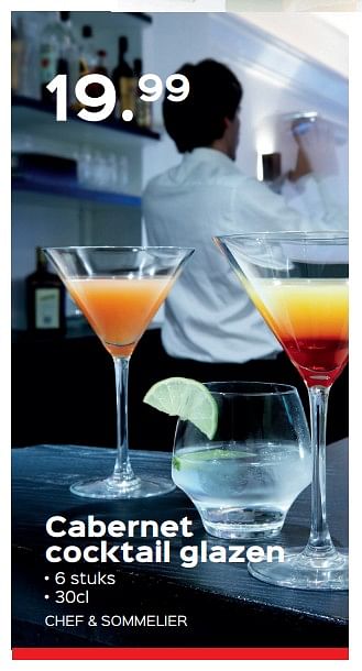 Promoties Cabernet cocktail glazen - Chef&Sommelier - Geldig van 07/12/2017 tot 31/12/2017 bij ShopWillems
