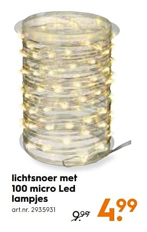 Promoties Lichtsnoer met 100 micro led lampjes - Huismerk - Blokker - Geldig van 04/12/2017 tot 31/12/2017 bij Blokker