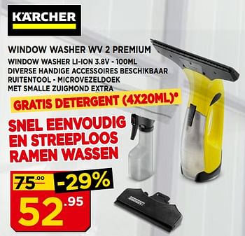 Promoties Karcher window washer wv 2 premium - Kärcher - Geldig van 07/12/2017 tot 31/12/2017 bij Bouwcenter Frans Vlaeminck