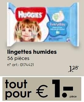 Promotions Lingettes humides - Huggies - Valide de 04/12/2017 à 31/12/2017 chez Blokker