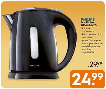 Promoties Philips bouilloire hd4646-20 - Philips - Geldig van 04/12/2017 tot 31/12/2017 bij Blokker