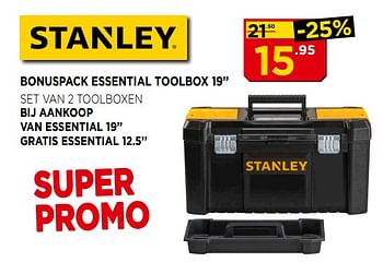 Promoties Stanley bonuspack essential toolbox - Stanley - Geldig van 07/12/2017 tot 31/12/2017 bij Bouwcenter Frans Vlaeminck
