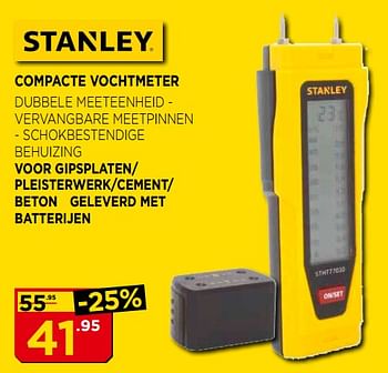 Promoties Stanley compacte vochtmeter - Stanley - Geldig van 07/12/2017 tot 31/12/2017 bij Bouwcenter Frans Vlaeminck