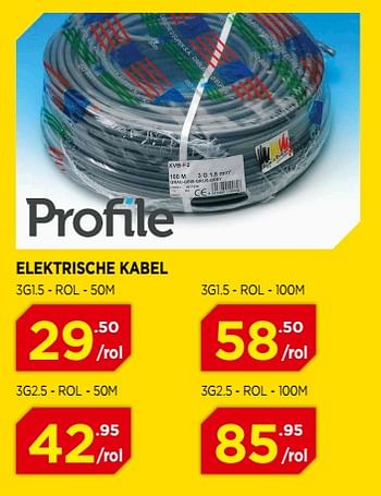 Promoties Elektrische kabel - Profile - Geldig van 07/12/2017 tot 31/12/2017 bij Bouwcenter Frans Vlaeminck