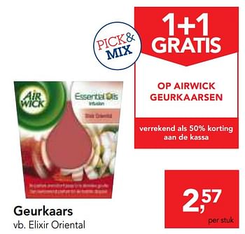 Promoties Geurkaars elixir oriental - Airwick - Geldig van 13/12/2017 tot 30/12/2017 bij Makro